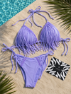 Femperium By PD Lavender Fringe Triangel Top
